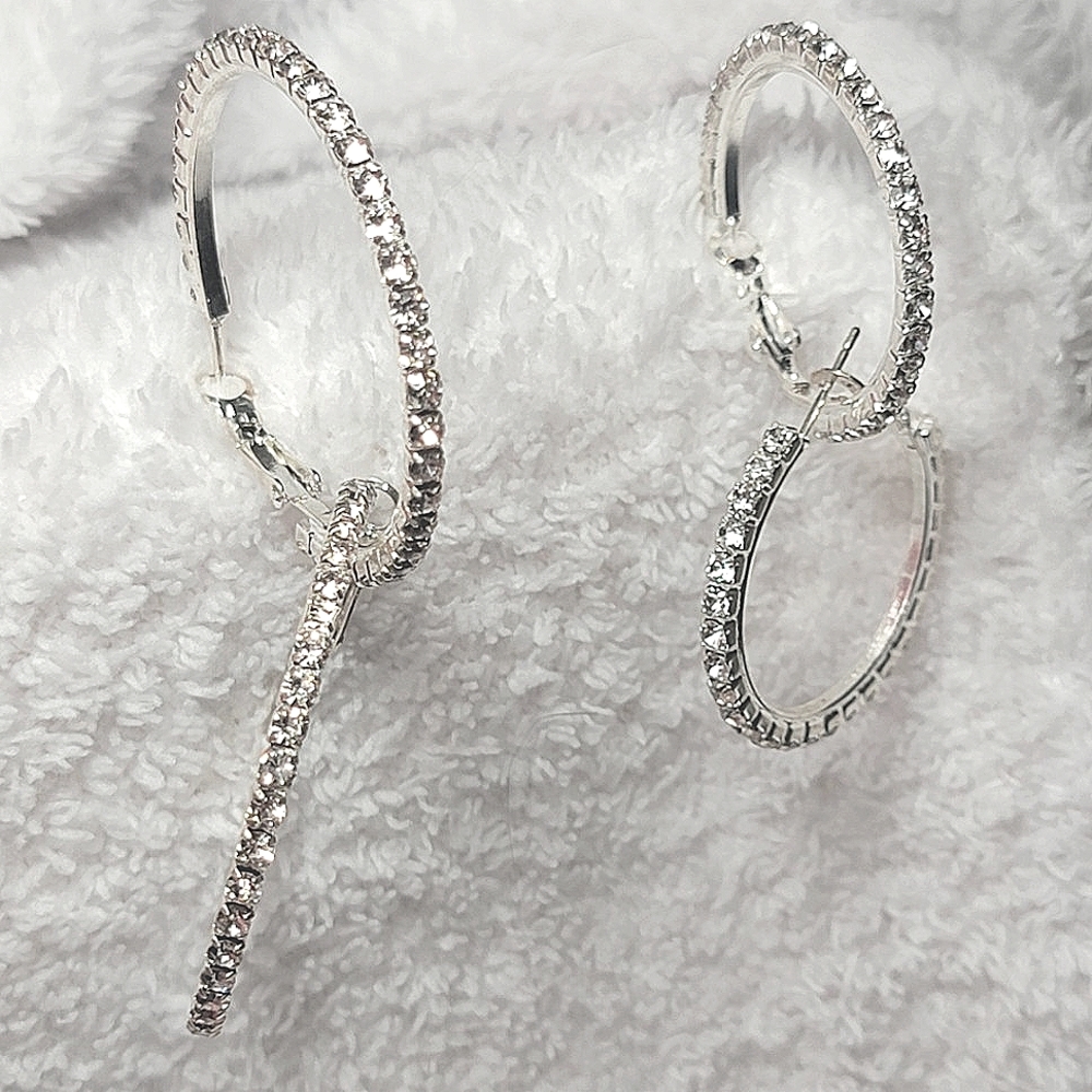 NWOT ☆ 2 Pairs of Spectacularly Sparkling Hoops ☆ gorgeous